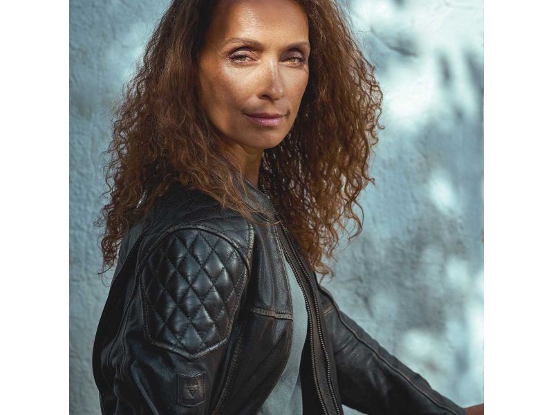 Modeka Phinix Motorrad Lederjacke Damen (Braun)