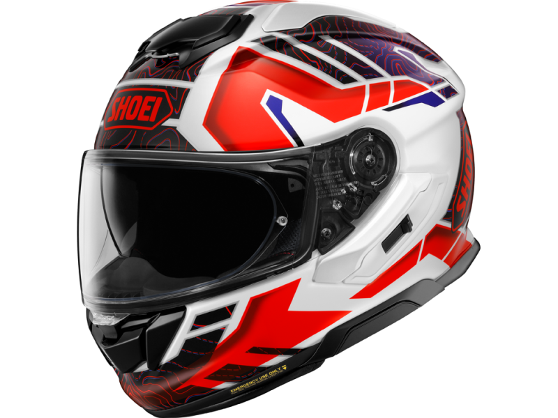 Shoei GT-Air3 Hike TC-10 Motorradhelm (Weiß/Rot/Blau)
