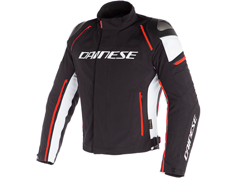 Dainese Racing 3 D-Dry Motorjakke (Sort/Hvid/Neonrød)