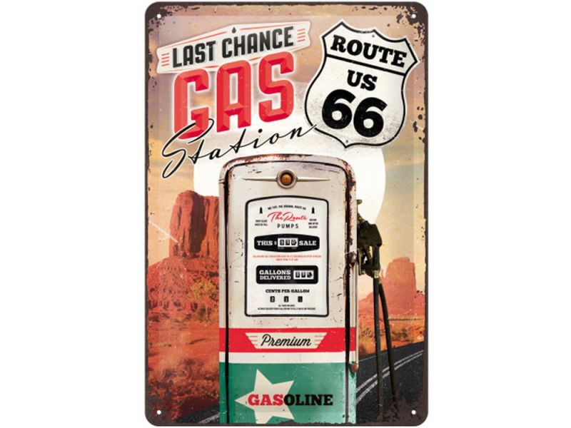 Nostalgic-Arts Route 66 Gas Station blikskilt (20x30cm)