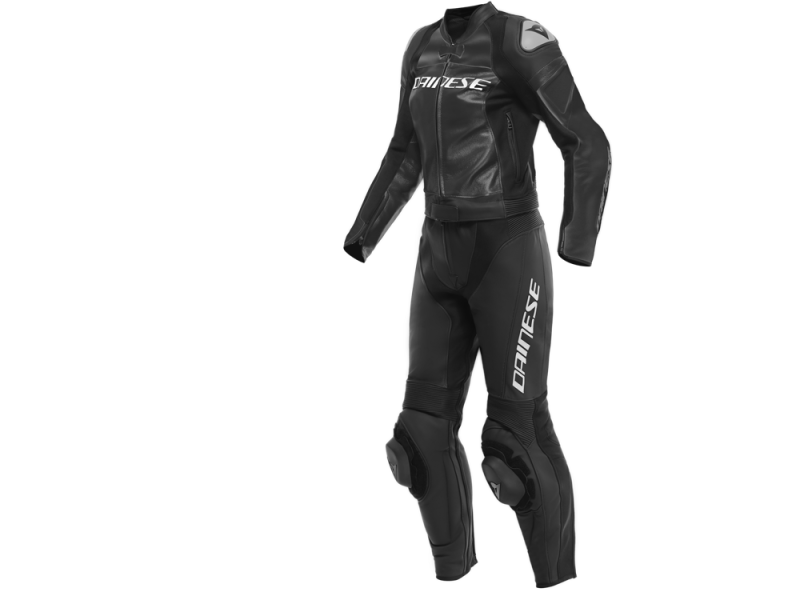 Dainese Mirage 2tlg. Motorradlederkombi Damen Langgröße (schwarz/weiß)