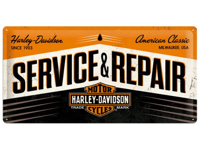 Nostalgic-Arts Harley Davidson Service & RePair metalskilt (25x50cm)
