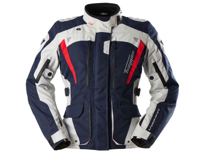 Furygan Apalaches Evo Motorradjacke Damen (blau / perlgrau / rot)