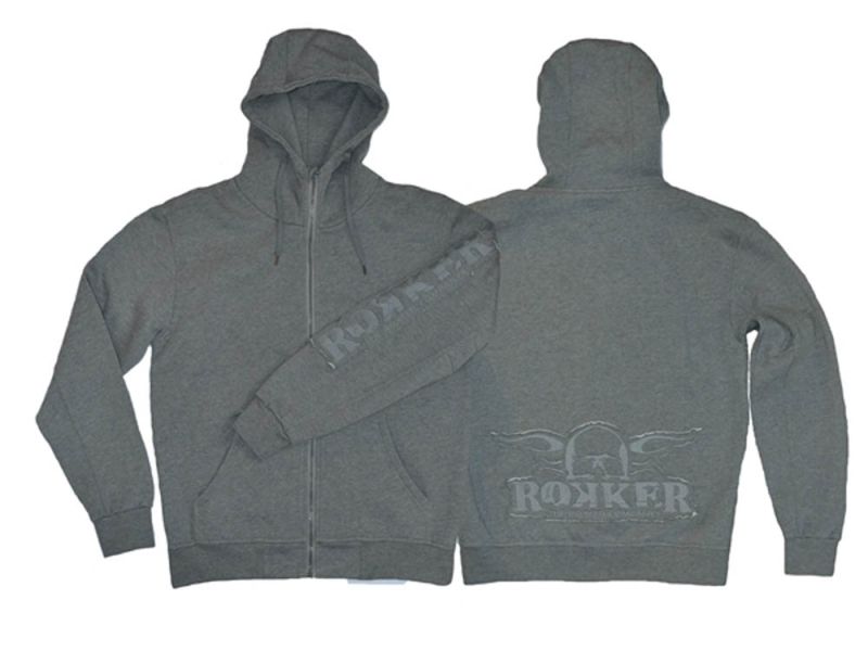 rokker Zip Hoodie (grå)