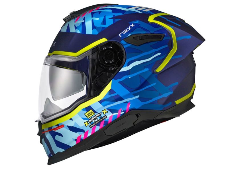 Nexx Y.100R Urbangram Motorrad Integralhelm (mattblau)