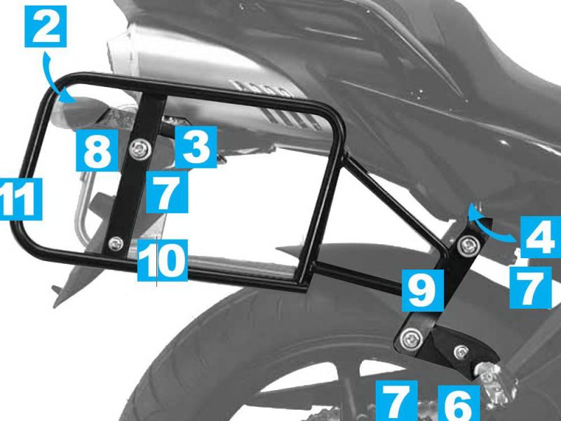 Hepco & Becker Lock-It bagagebærer Yamaha FZ 6 Fazer S2 (sølv)