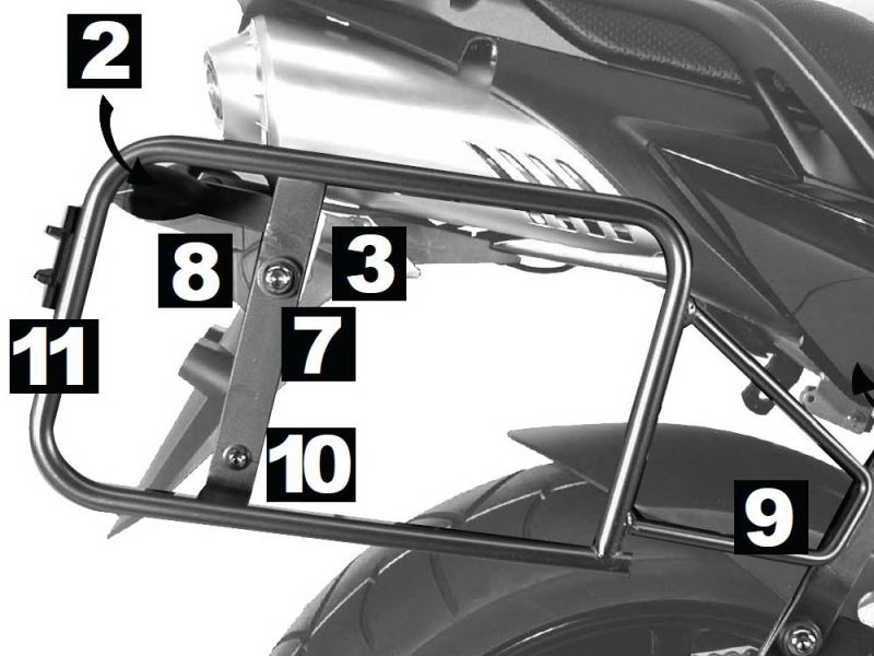 Hepco & Becker Lock-It bagagebærer Yamaha FZ 6 / Fazer (2007-2008 sølv)