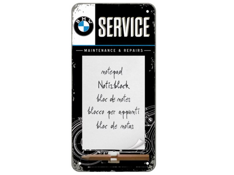 Nostalgic-Arts Notesblok Skilt BMW Service (10x20cm)