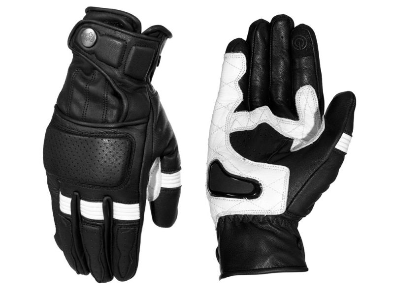 Rusty Stitches Calvin Motorradhandschuhe Herren (schwarz / weiß)