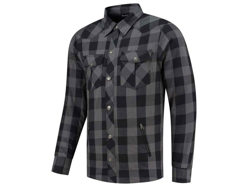 Rusty Stitches Super Neil V2 Motorradjacke Herren (grau / schwarz)