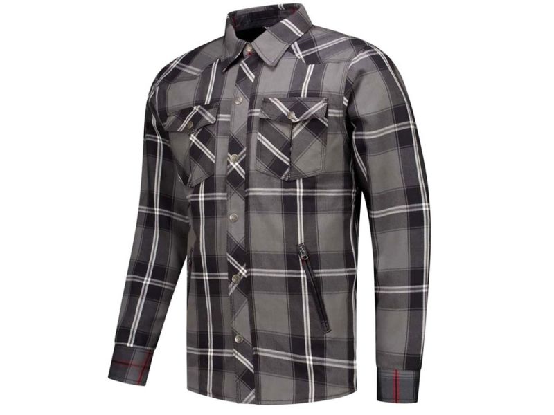 Rusty Stitches Neil V2 Motorradjacke Herren (grau / weiß / schwarz)