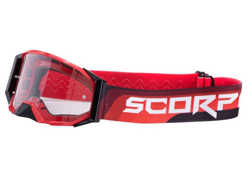 Scorpion Goggle E24 Motorradbrille (rot/schwarz)