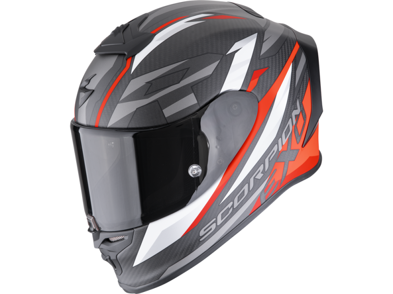 Scorpion EXO-R1 EVO Carbon Air Runner Motorradhelm (Schwarzmatt/Rot)