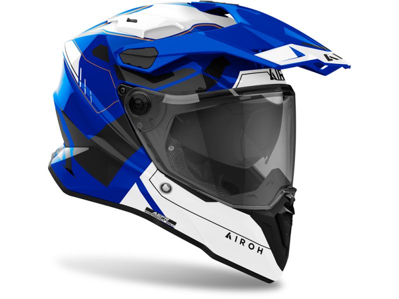 Airoh Commander 2 Reveal Motorradhelm (Blau/Weiß/Schwarz)