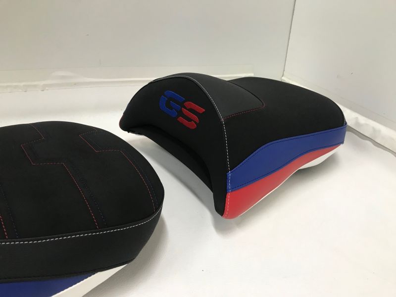 Bagster Ready Luxe sæde med gel BMW R1200GS / R1250GS Speciale Series (sort / blå / rød)