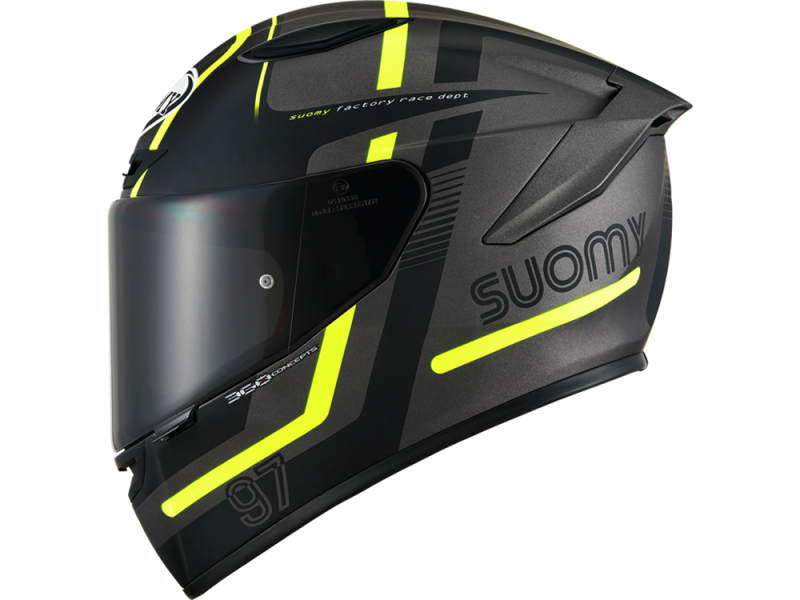 Suomy Track-1 Ninety Seven full-face-hjelm (sort / gul)