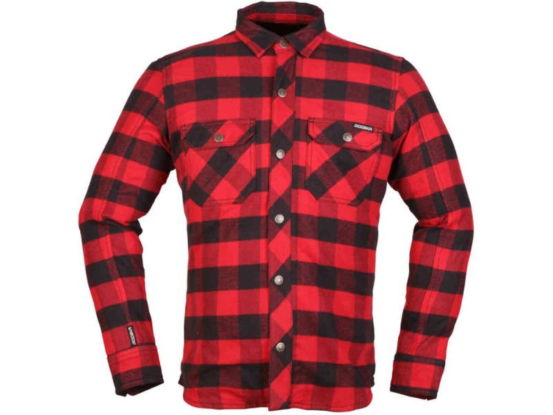 Modeka Nooner Flanell Hemd (Schwarz/Rot)