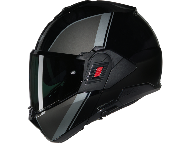 Nolan N120-1 N-Com Verniciatura Speciale 341 Motorradhelm (Schwarz/Grau/Silber)