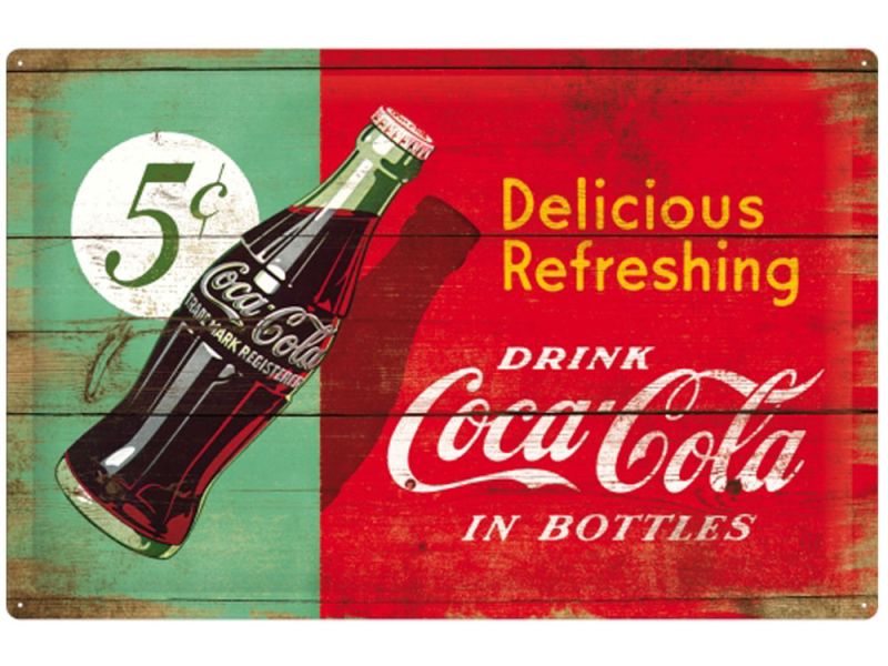 Nostalgic-Arts Coca-Cola Delicious Refreshing metalskilt (40x60cm)