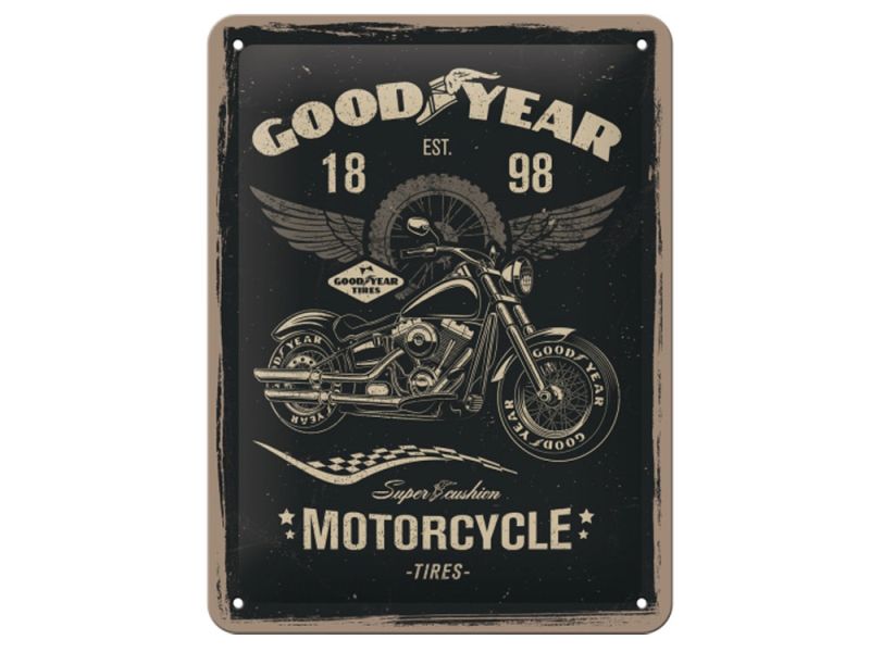 Nostalgic-Arts Goodyear Motorcykel metalskilt (15x20cm)