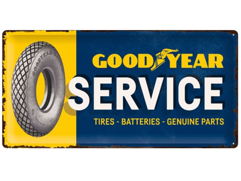 Nostalgic-Arts Goodyear Service blikskilt (25x50cm)