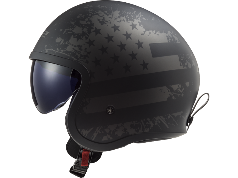 LS2 OF599 Spitfire II Black Flag Motorradhelm (Schwarzmatt/Grau)