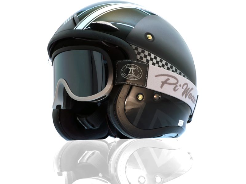 PiWear Arizona FM retro briller med rem tonet (grå/sort)