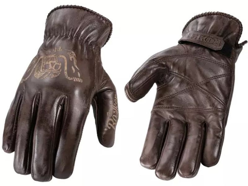  ROKKER Tattoo Ape Motorradhandschuhe (Braun)