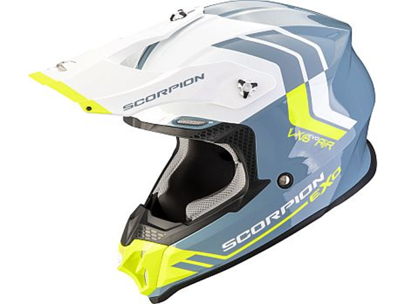 Scorpion VX-16 EVO Air Fusion Crosshelm (Blau/Neongelb)