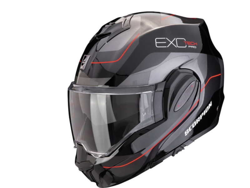 Scorpion Exo-Tech Evo Pro Commuta Klapphelm (Schwarz/Silber/Rot)