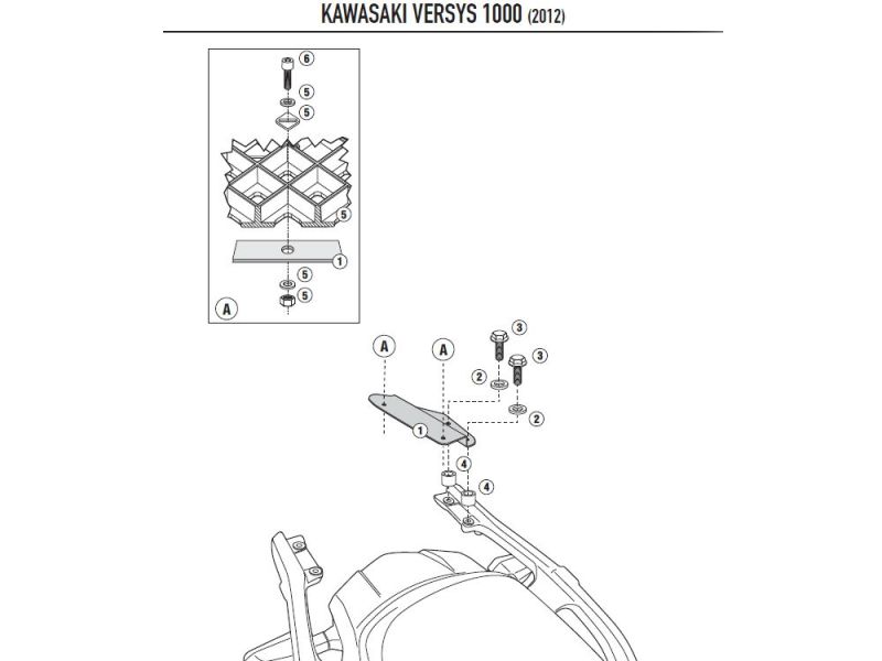 GIVI Monolock SR bagagebærer Kawasaki Versys 1000 (2012-)