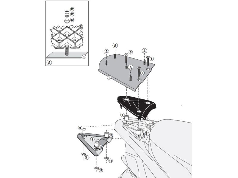 GIVI Monolock SR Bagagebærer Piaggio FLY 50 / 125 (2012-)
