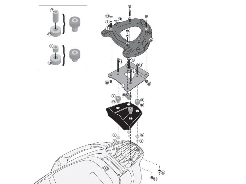 GIVI Monokey SR Bagagebærer Piaggio MP3 500ie LT Sport / Business (2014-)