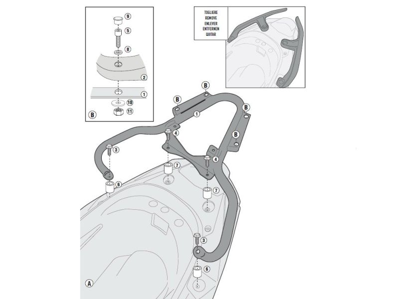GIVI Monokey SR Bagagebærer Kymco K-XCT 125i / 300i (2013-)