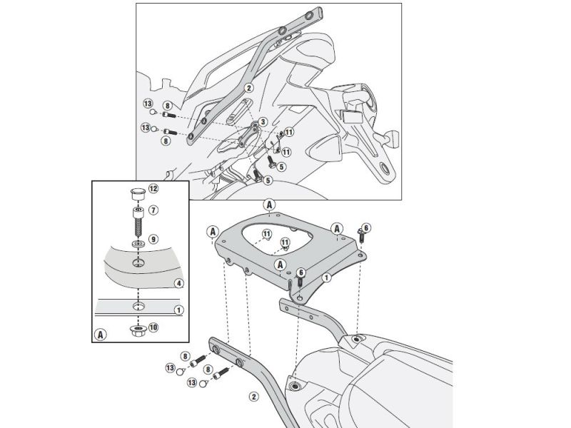 GIVI Monokey SR Bagagebærer Triumph Tiger 1050 Sport (2013-)