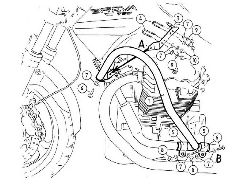 Hepco & Becker Styrtbøjle Moto Guzzi Breva V 750 i.e. (krom)