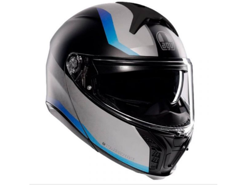 AGV Tourmodular Stray Matt Klapphelm (Schwarz/Grau/Blau)