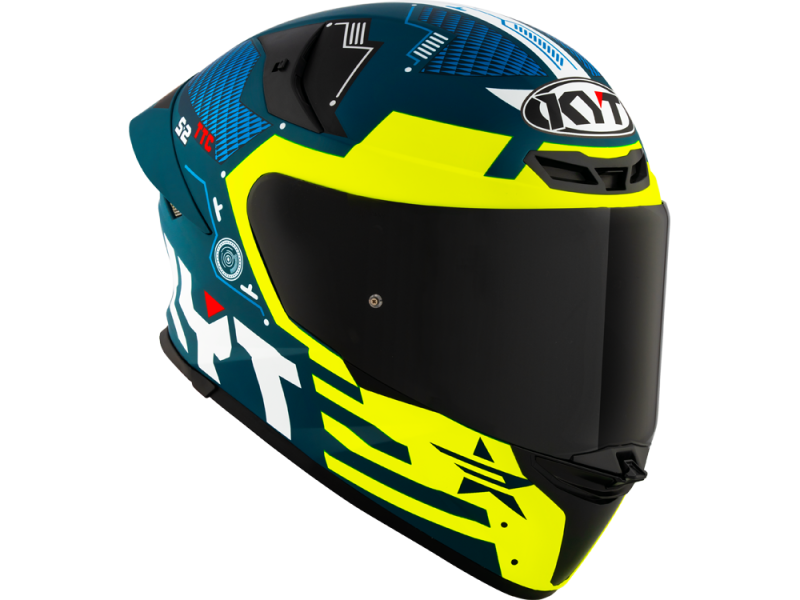 KYT TT-REVO Integralhelm Fuselage (Blaumatt/Gelbmatt)